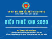 CẬP NHẬT FILE BIỂU THUẾ XNK NĂM 2020 (Bản cập nhật ngày 01/08/2020)